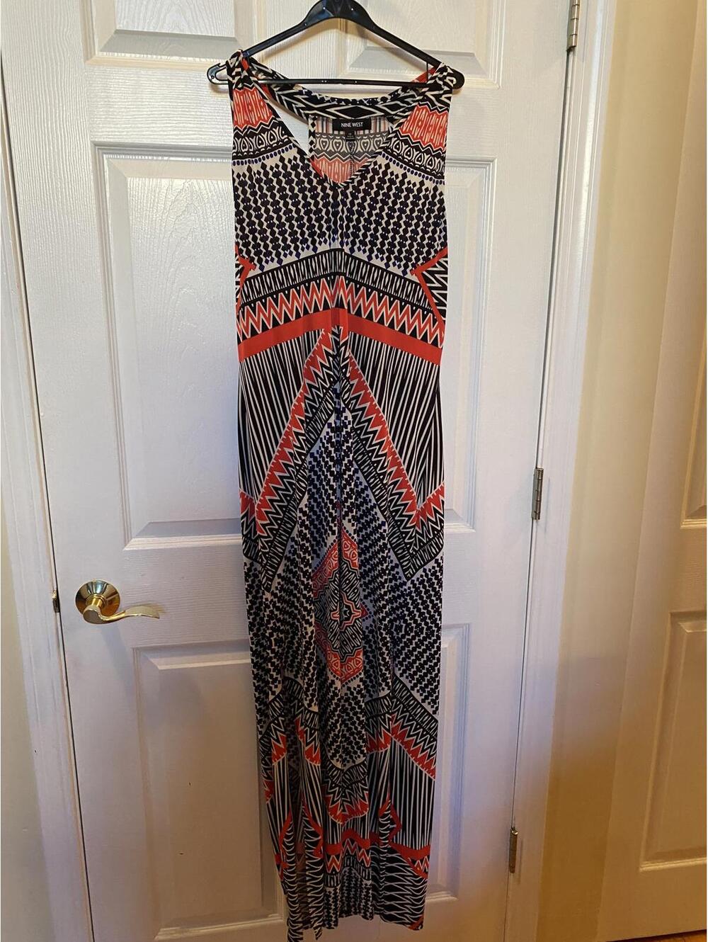 Nine West Women’s Geometric Print Maxi Dress Size 10